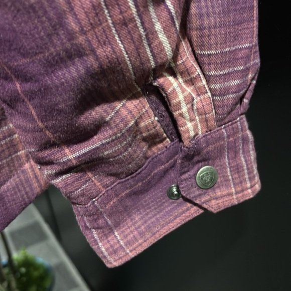 Ariat Rebar Flannel Hooded Shacket,shirt/jacket snap front,pockets,warm workwear - Picture 6 of 14